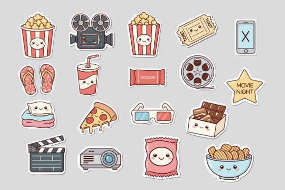 Download Kawaii Movie Clipart Bundle - Movie Collection