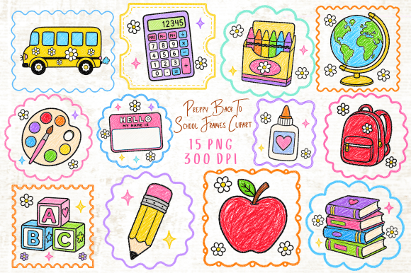 Download Preppy Back to School Frames Clipart PNG - Back to school Collection
